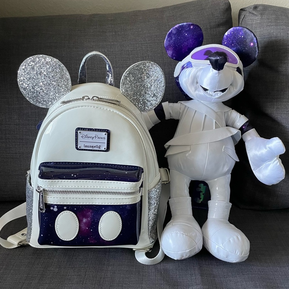 Loungefly Disney Space Mountain MMMA backpack and plush